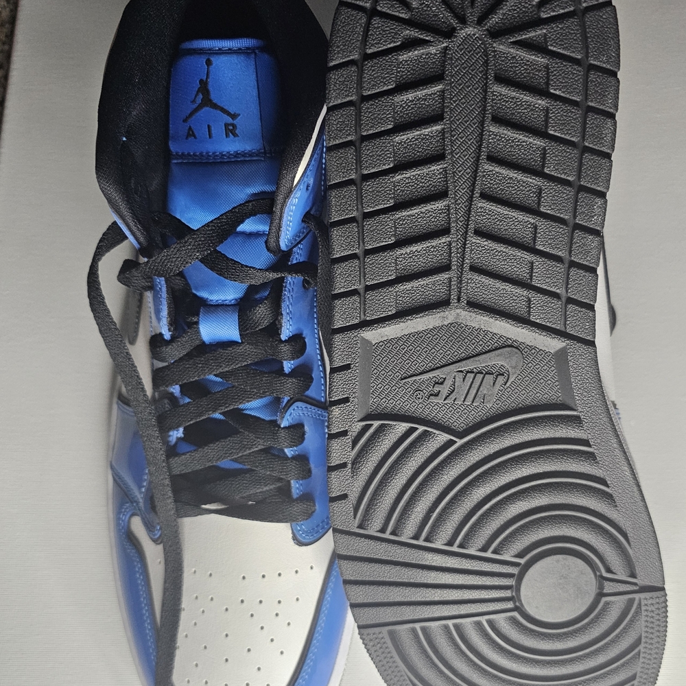 New Nike Air Jordan -Patent Leather Blue and White DD6834-402 No Box - Picture 4 of 13